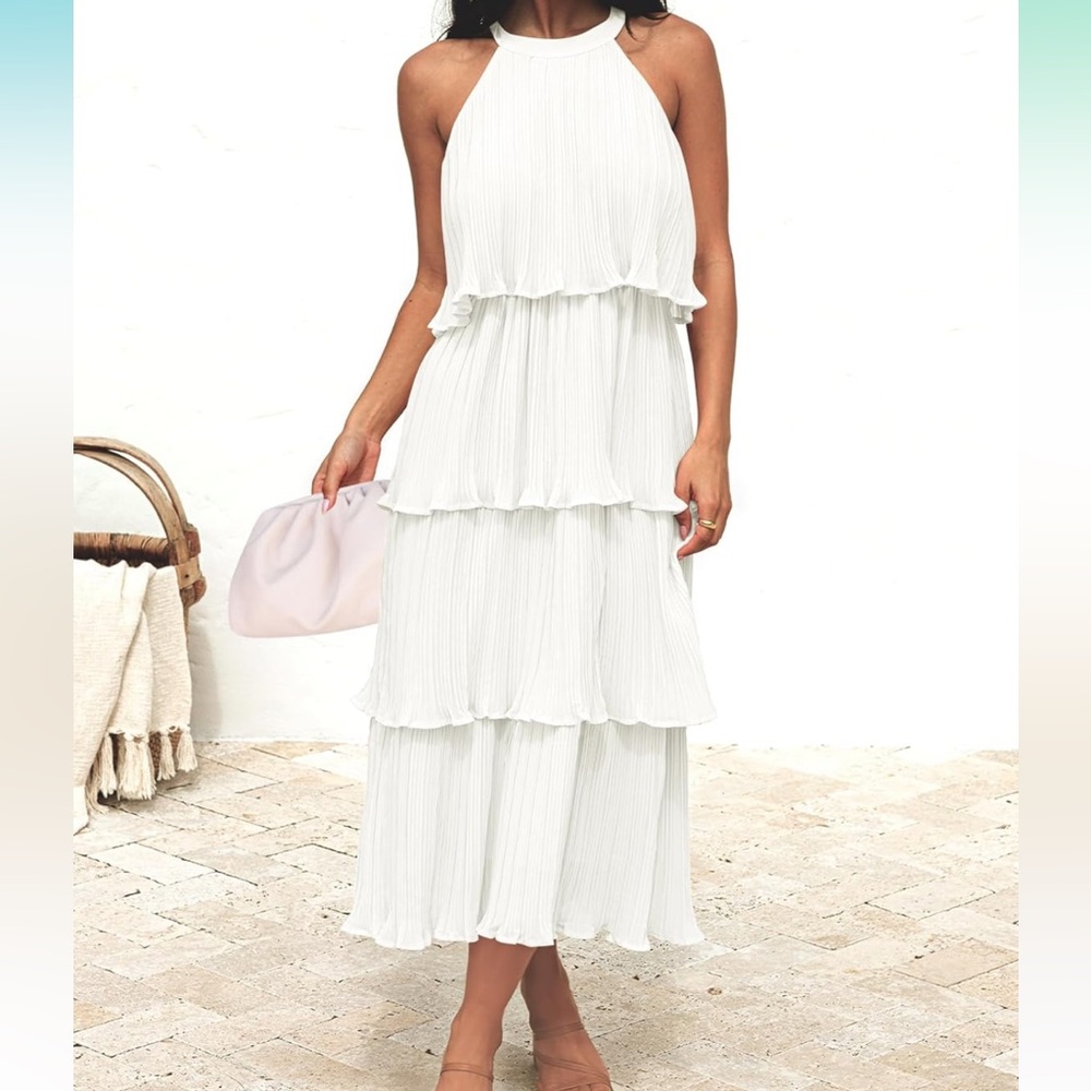 NWT white ruffle dress
